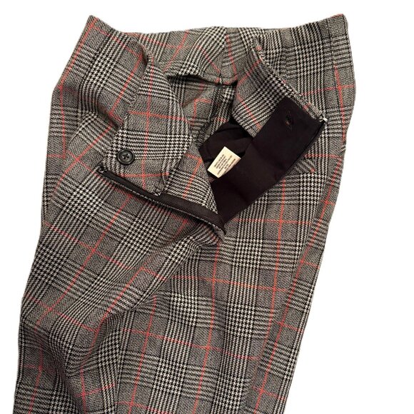 Free People Plaid Pants 0 Y2K Styling 90s Career Office Work Stretch Side Zip - Picture 6 of 8